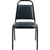 National Public Seating Vinyl Upholstered Stack Chair, Midnight Blue Seat/Black Sandtex Frame 9104-B